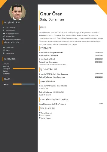 Satış Danışmanı CV Örnekleri cv indir